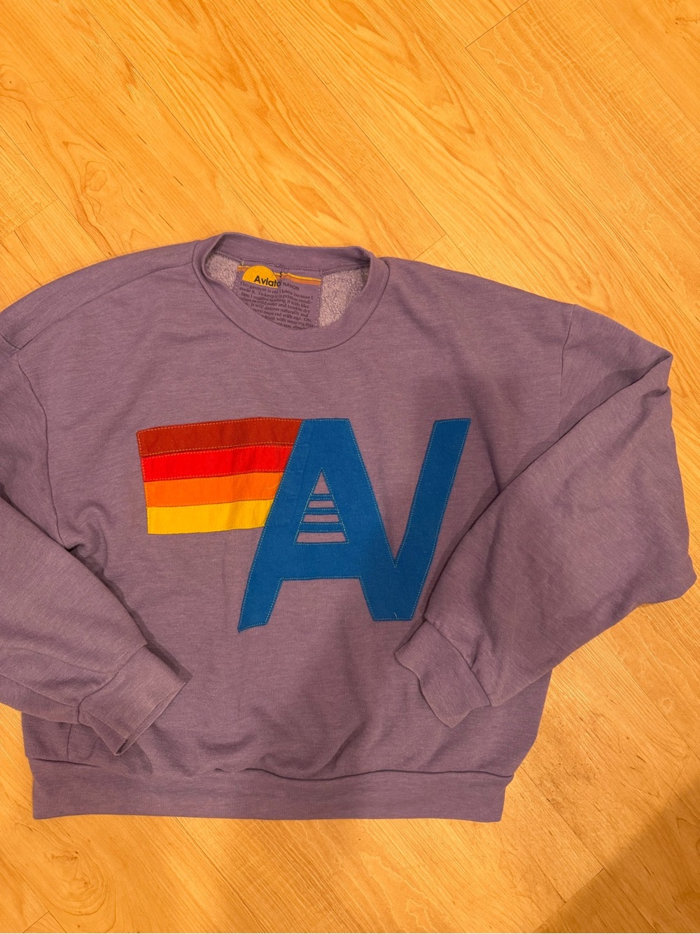 Aviator nation logo stitch purple Crewneck Sweatshirt
